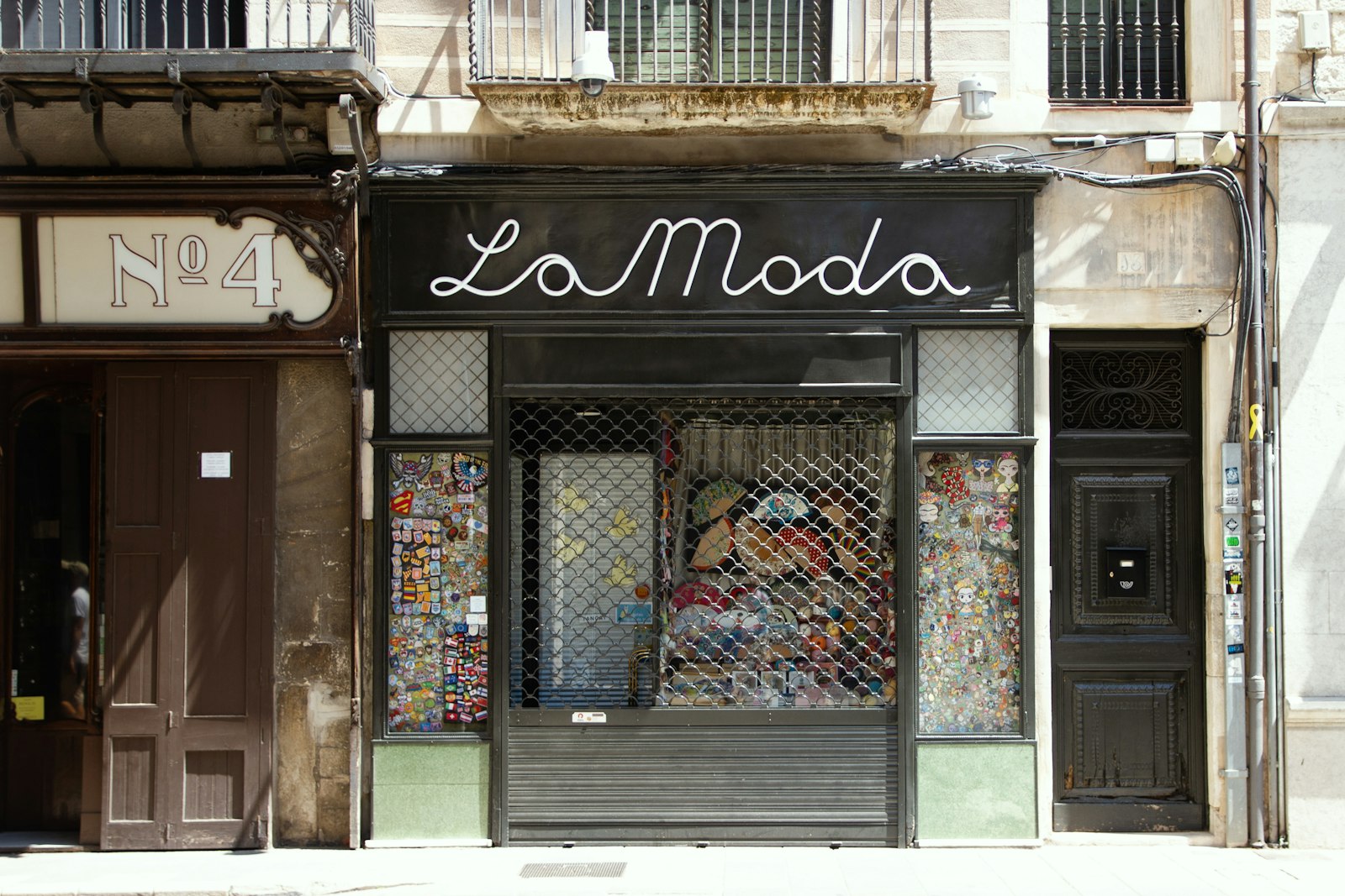 Storefront with a custom lettered sign