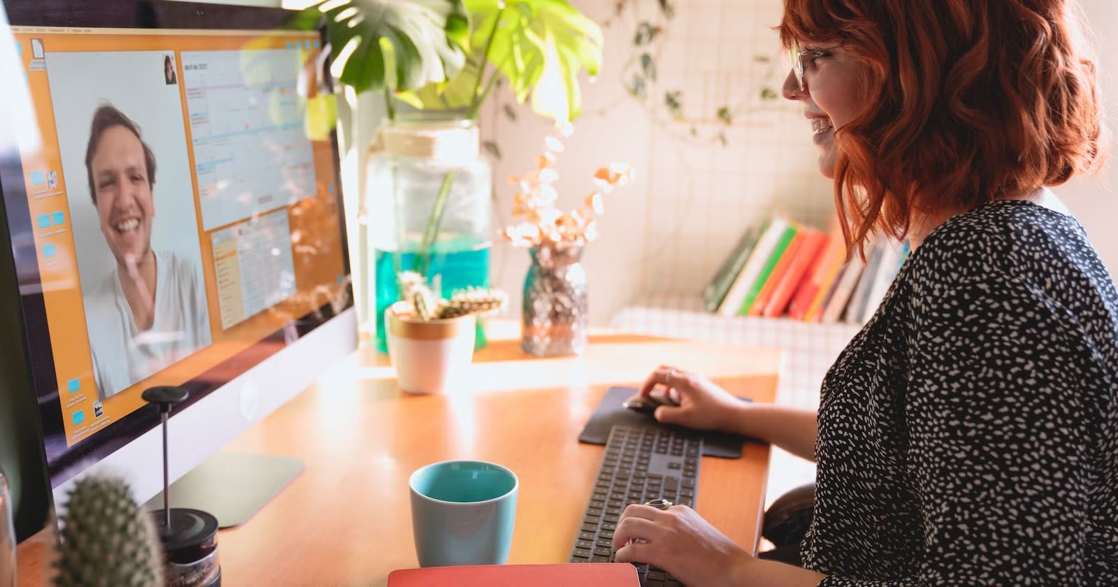 Woman reading through her CV at a laptop