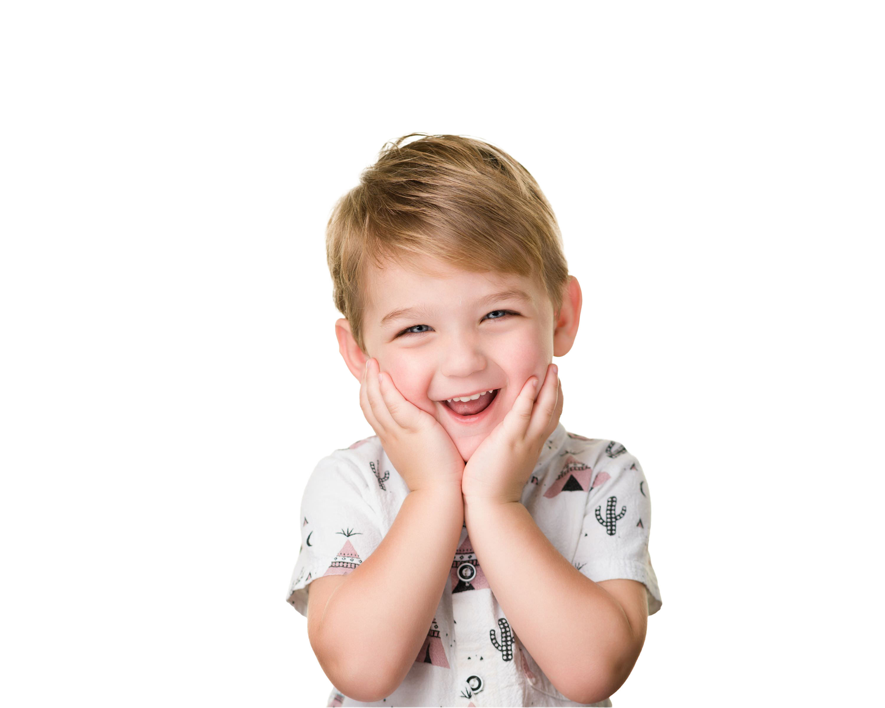 Muñoz School: smiling child in a studio portrait