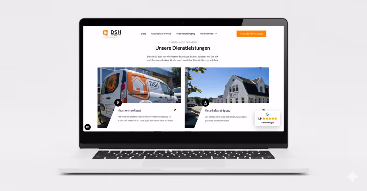 Webseite auf dem Laptop