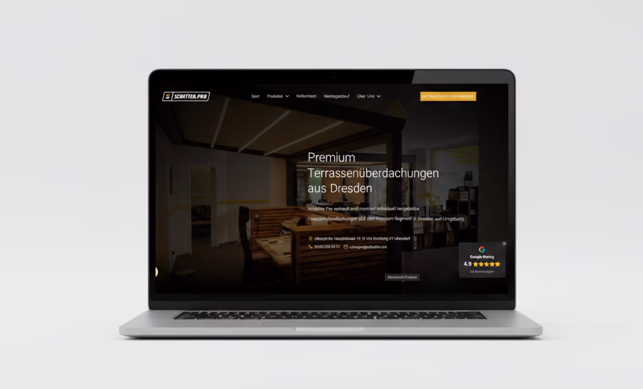 Webseite auf dem Laptop