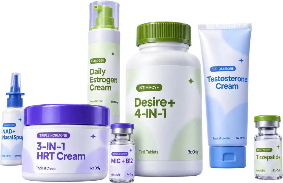 Raya treatments: hormone creams, tablets, nasal spray and injectable vials