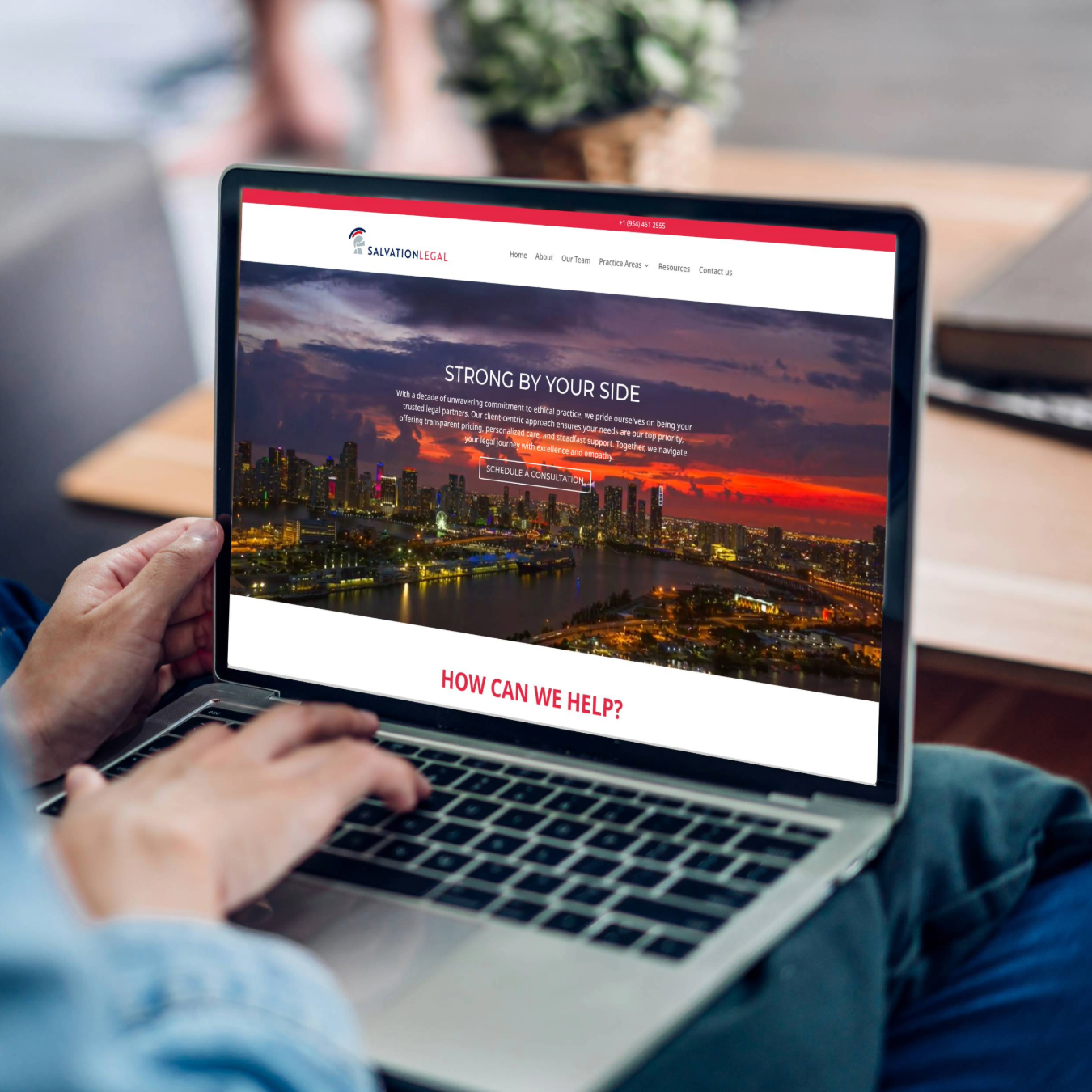 Salvation Legal website on a laptop