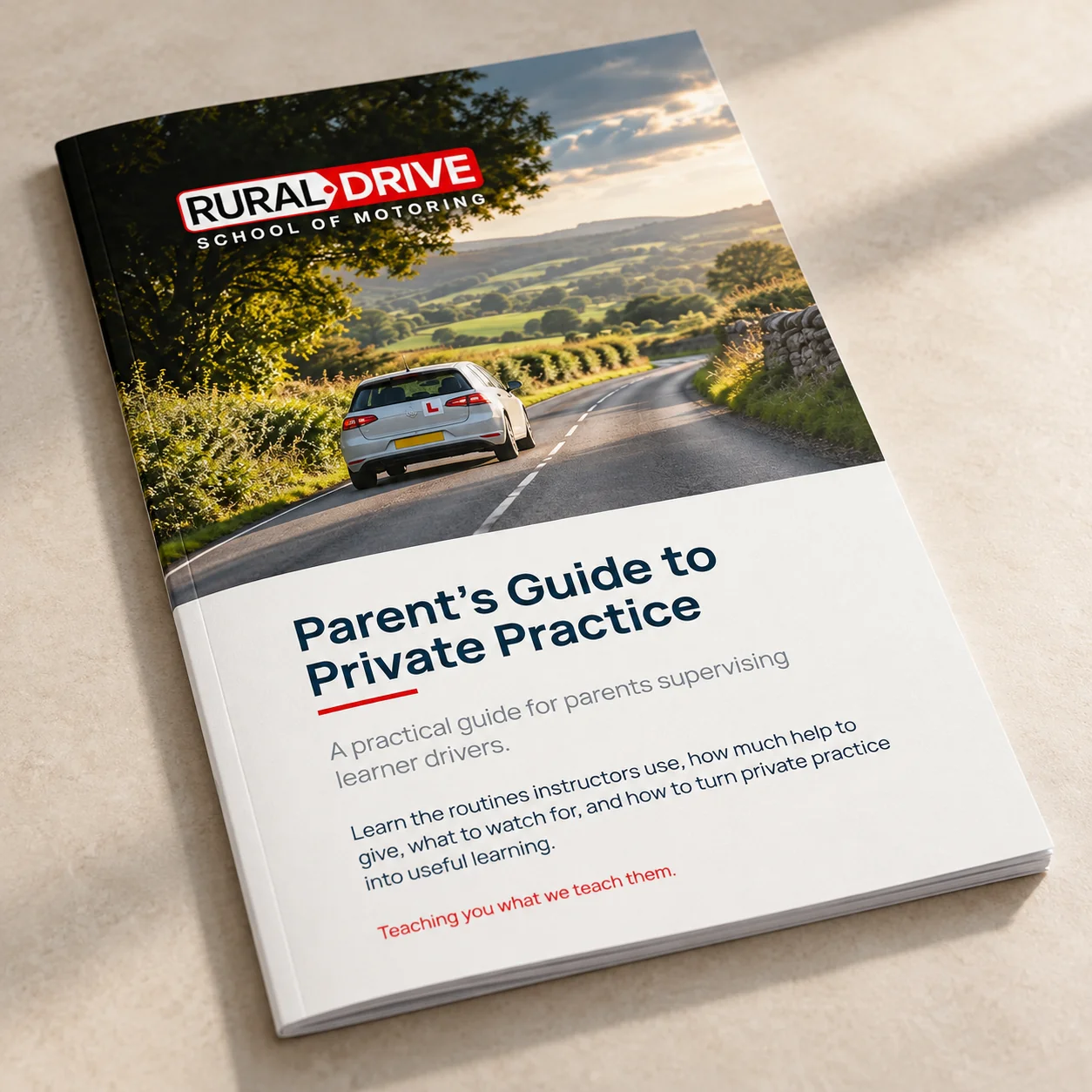 Rural Drive Parent's Guide to Private Practice product mockup on a cream background