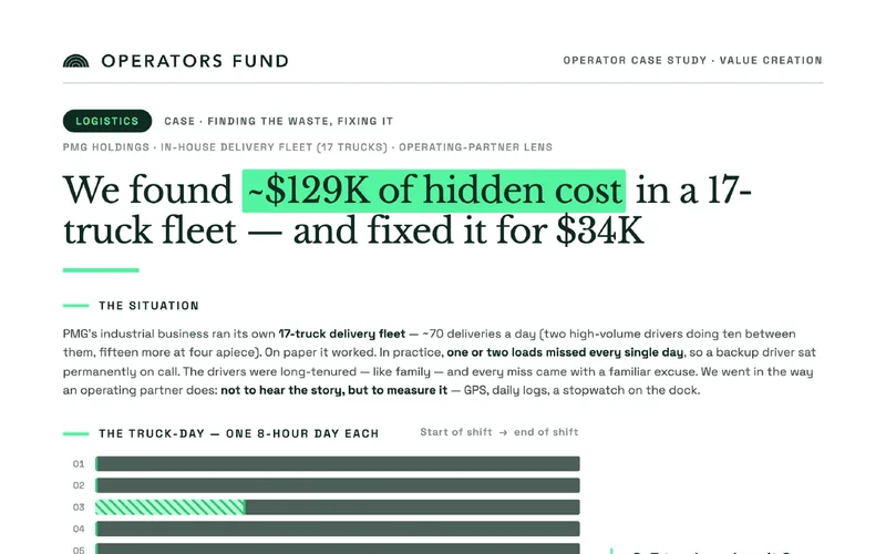 We found $129K in a 17-truck fleet and fixed it for $34K