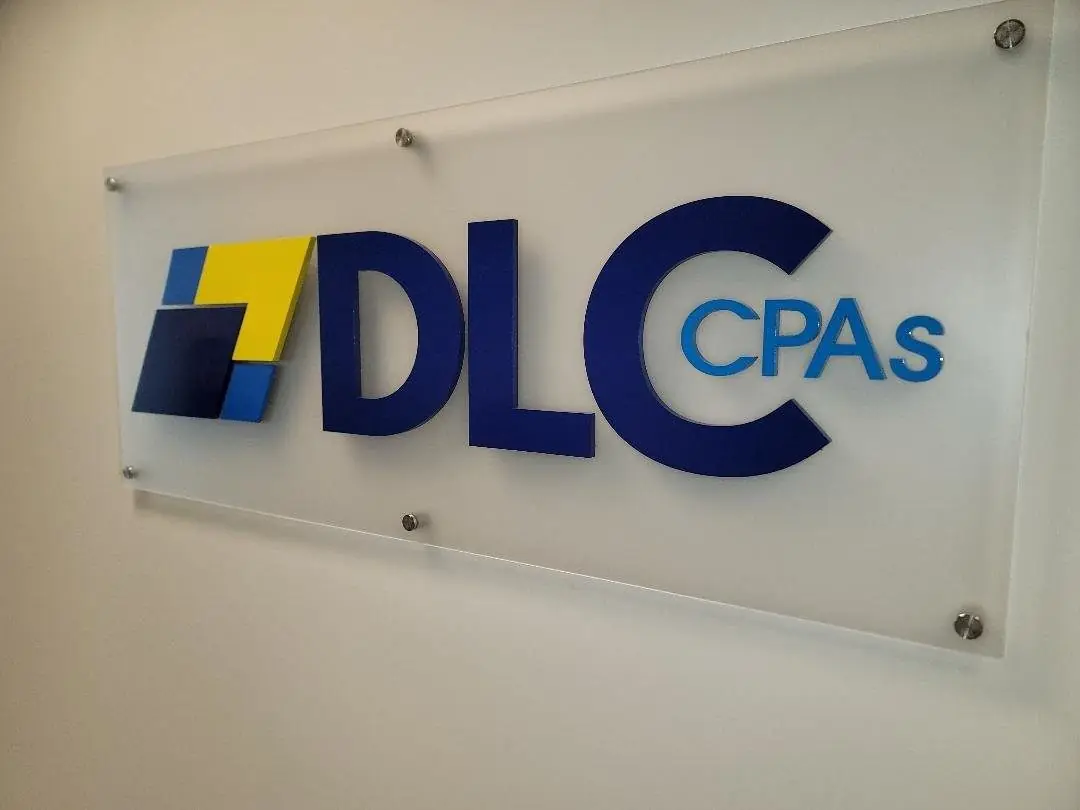 3D logo lobby sign for DLC CPAs