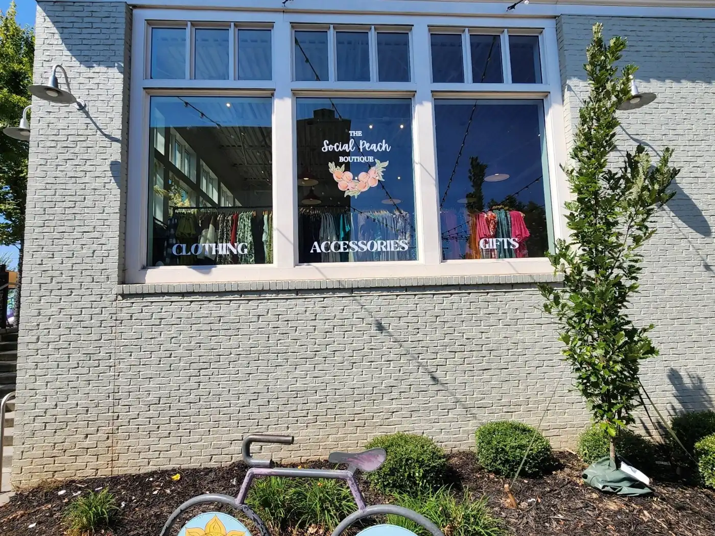 Storefront window graphics on glass