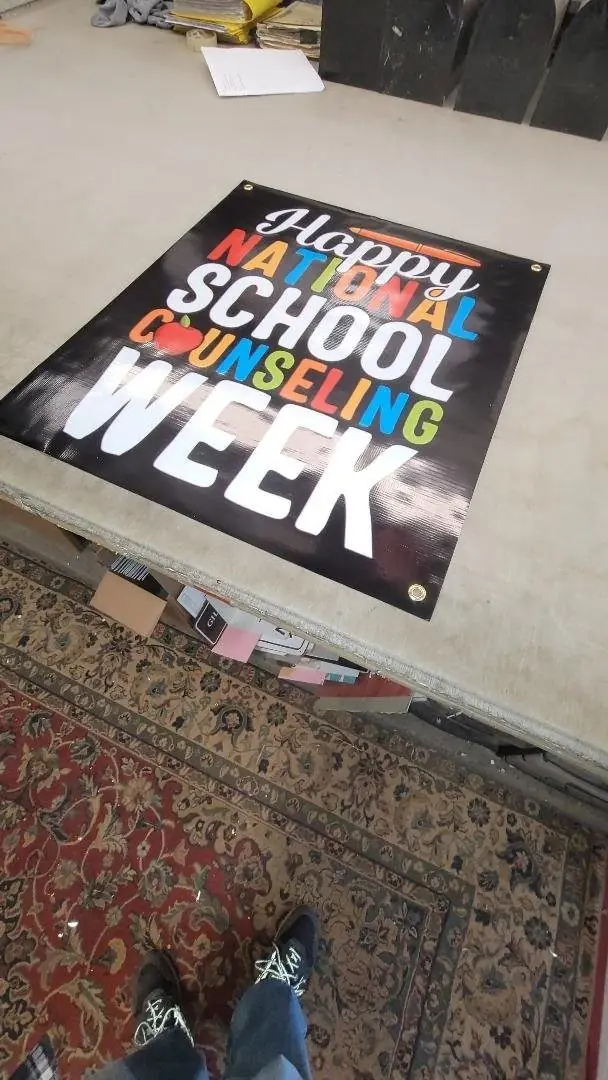 Colorful School Counseling Week vinyl banner