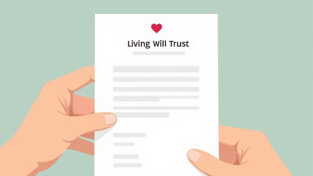 Two separate documents, one for medical decisions and one for financial assets, laid out on a wooden desk.