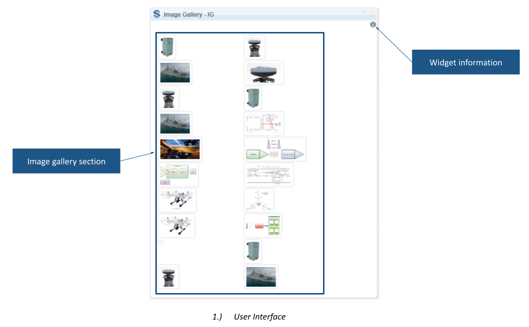 Image Gallery widget displaying images from a DOORS Next module.