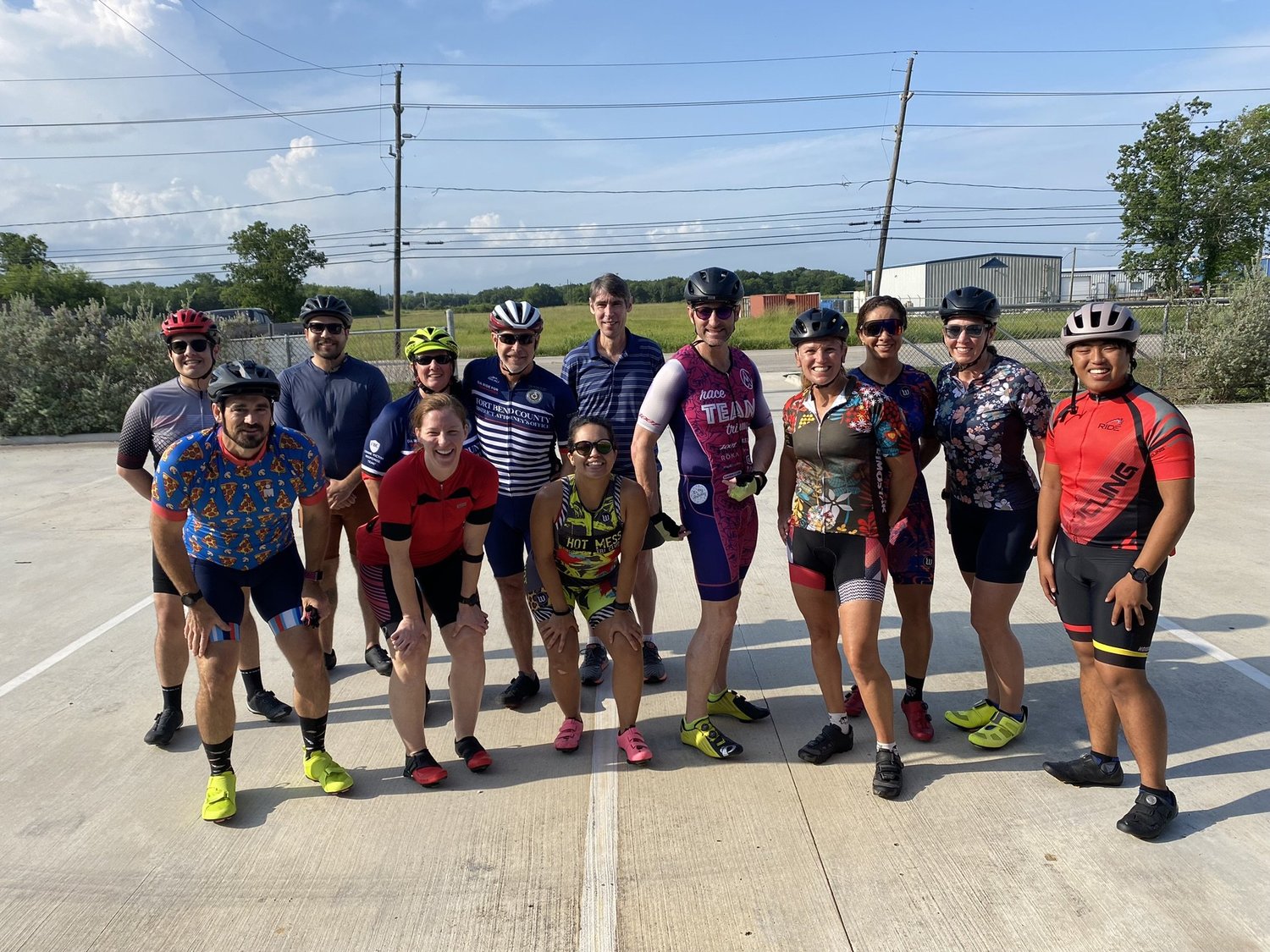 Tri Lab athletes gathered for a monthly group social ride