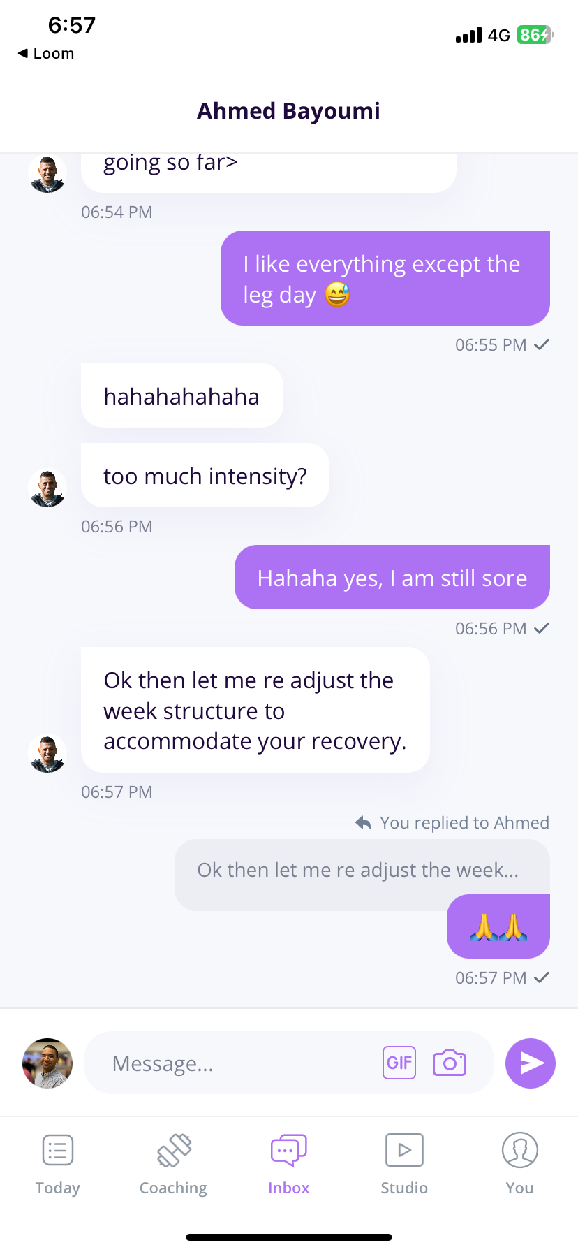 Airon app coach chat