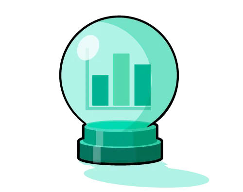 graph inside crystal ball