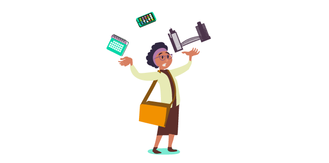 Image: Architect juggling lots of different tasks