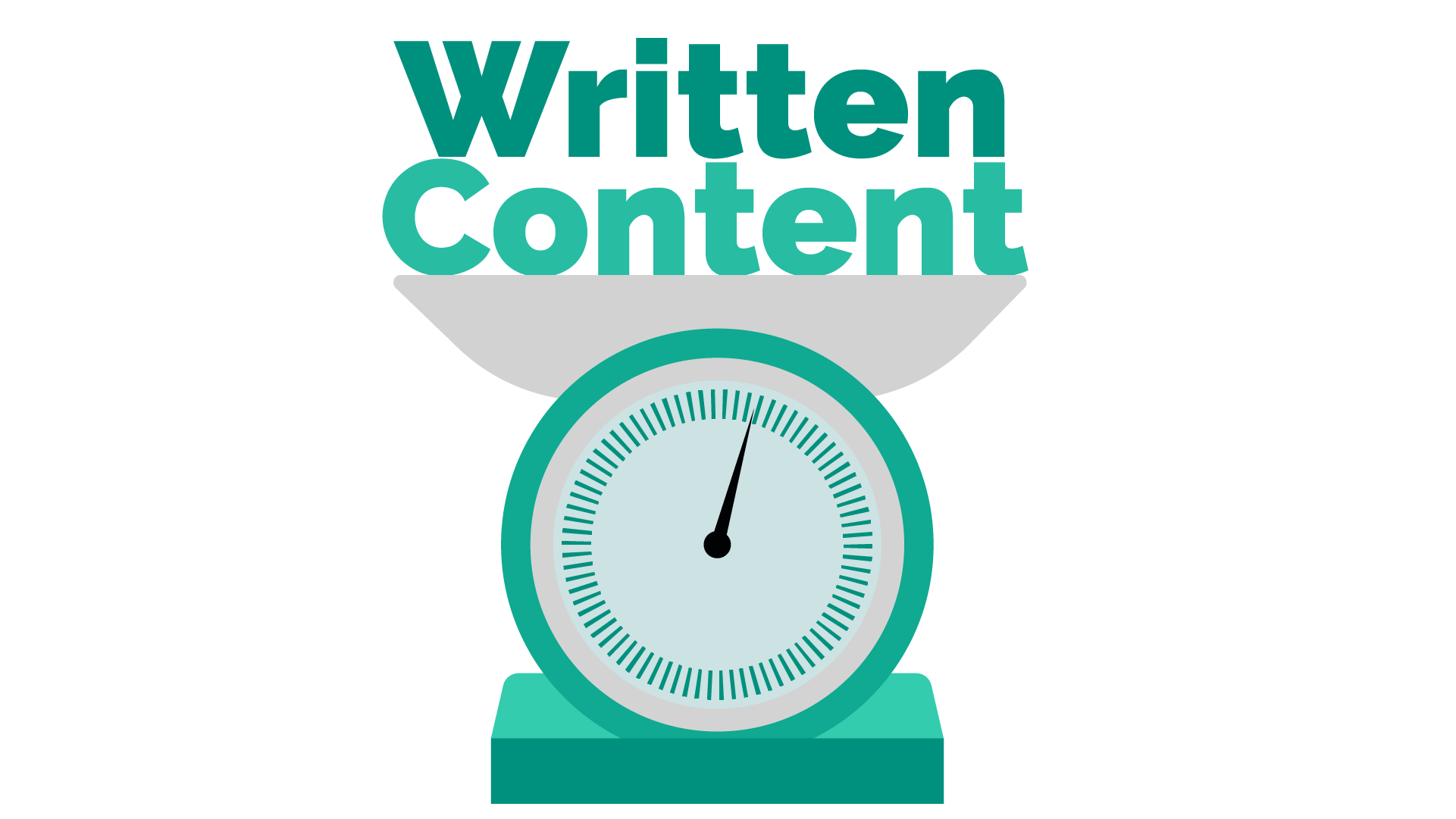 Written content being weighed on scales