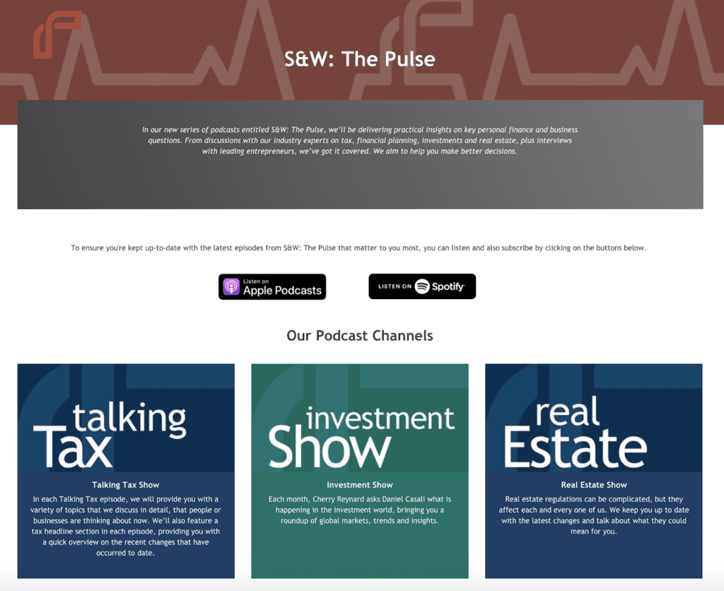 content marketing business accountants example: podcasts