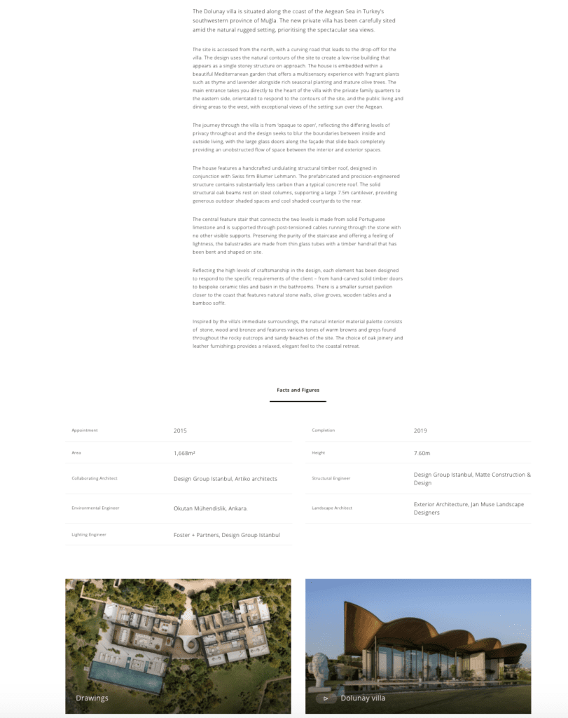 Content marketing for architects example -Portfolio