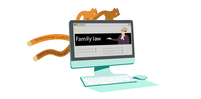Image: Create specific pages from short tail keywords: family lawyer London / best divorce lawyers