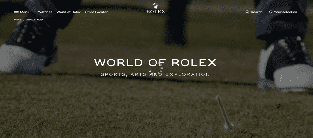 world of rolex landing page video