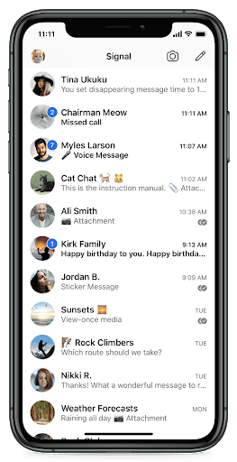 Signal messaging service, alternative to Facebook - example of defining an enemy for your brand