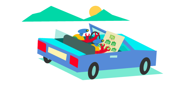 Google Bots in a car navigating web pages