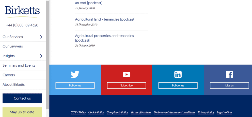 Birketts legal content marketing example