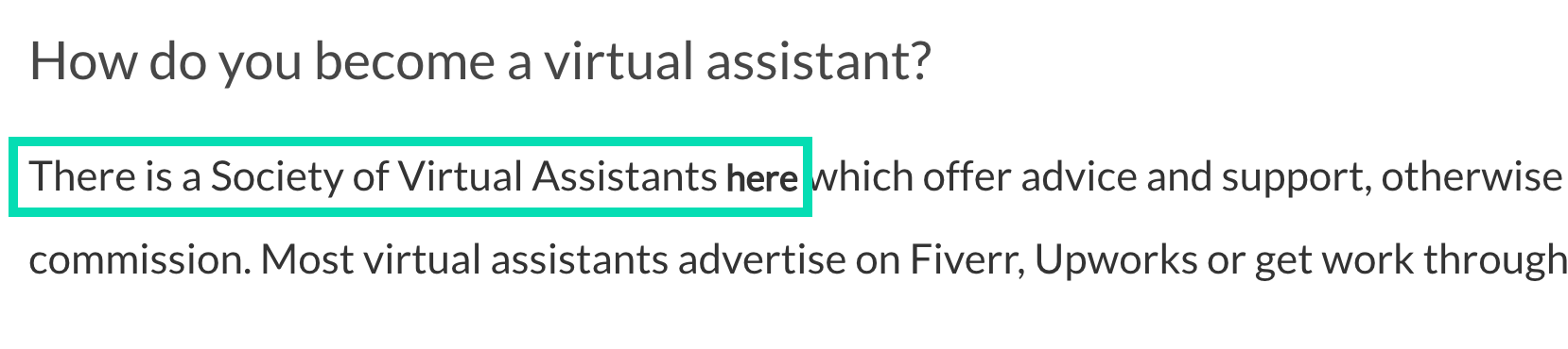 Virtual Assistant backlinks