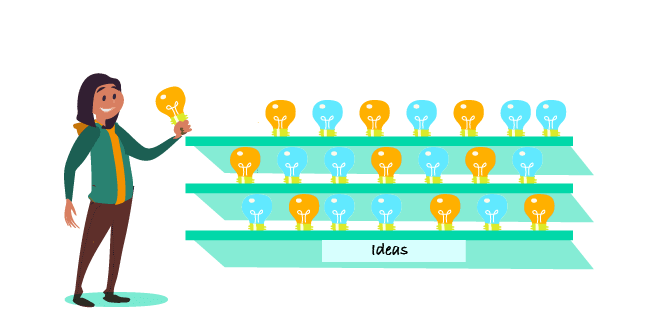 Image: Someone with their collection of ideas