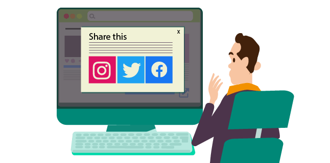 Image: Using pop-ups to promote your social media