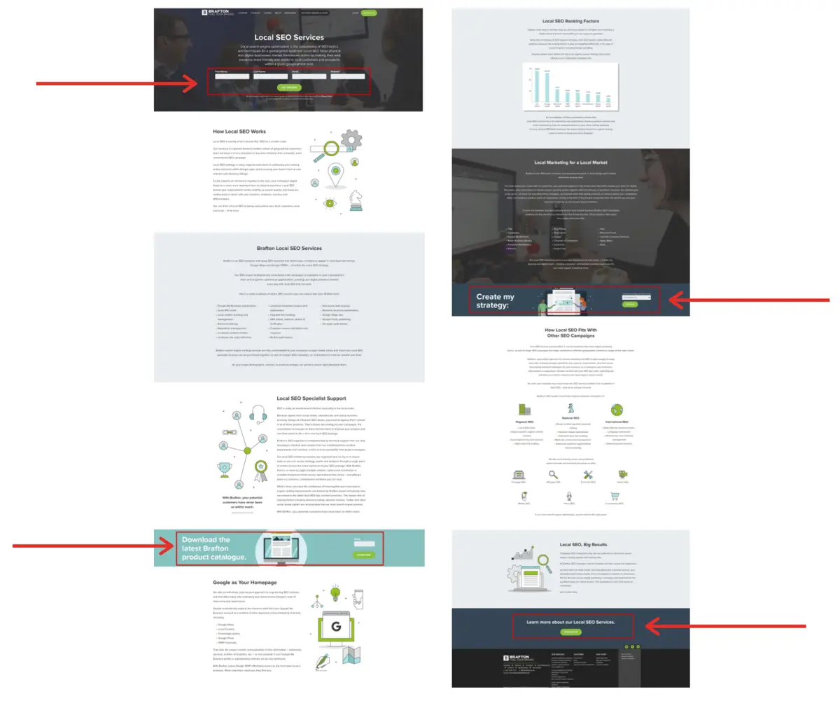 Content marketing guides and CTAs