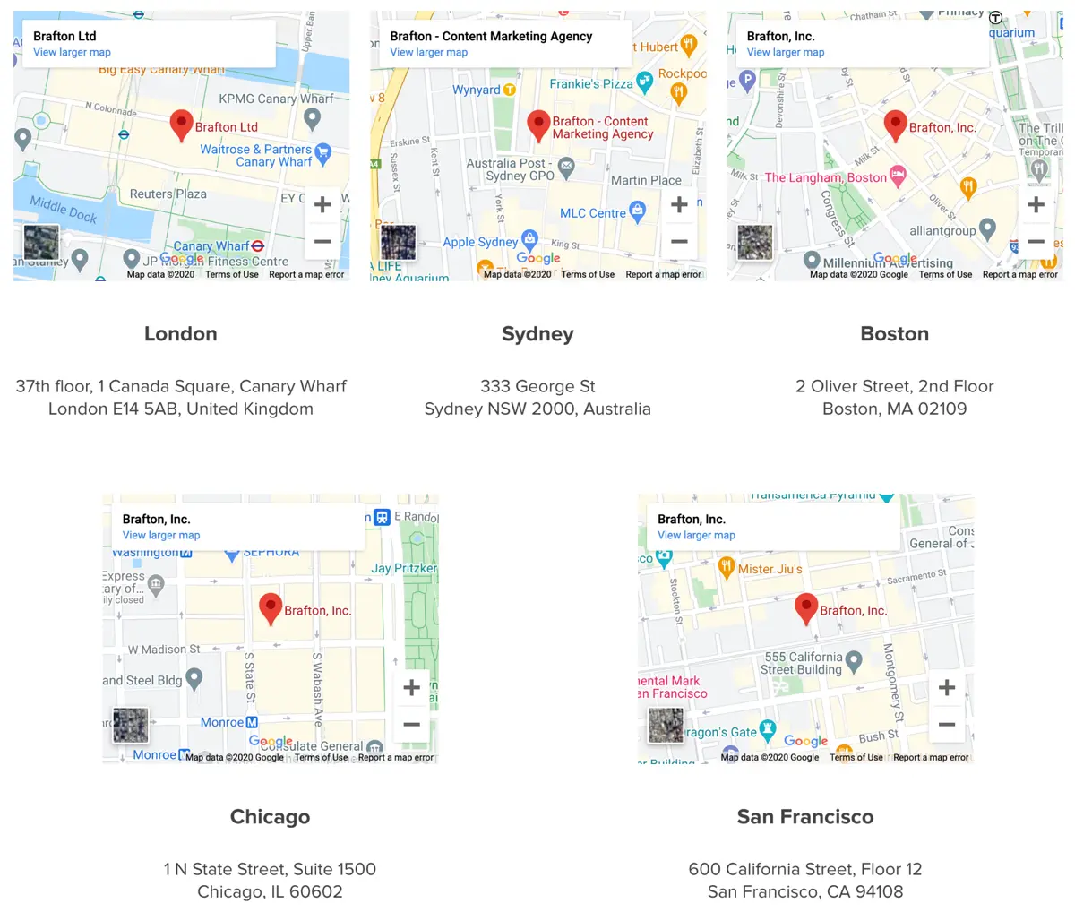 multiple locations for content company