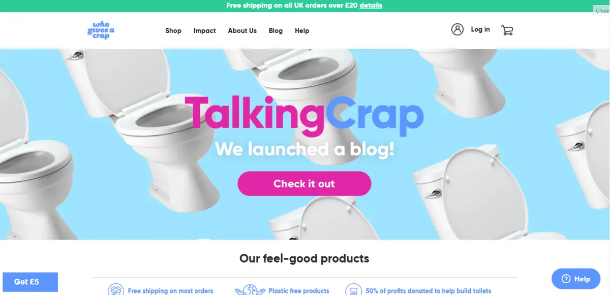 Who Gives a Crap Website Homepage