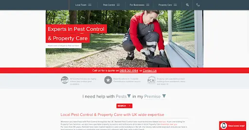 Rentokil homepage