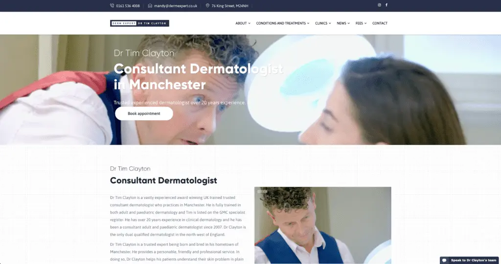 Derm Expert dermatology manchester homepage