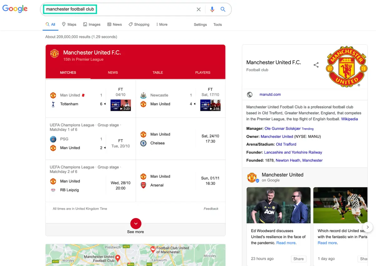 Seo competitor analysis man u vs man city google analysis