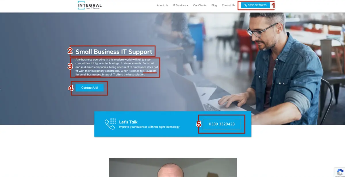 Integral IT homepage analysis
