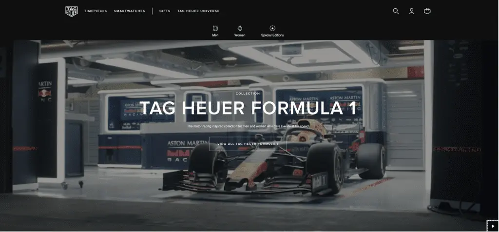 tag heuer Formula 1 collection page