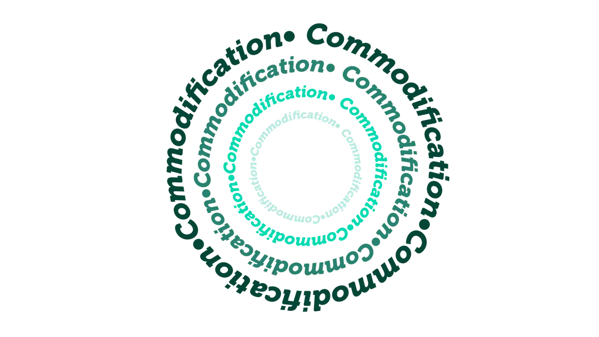 Commodification in a spiral going around, and around.