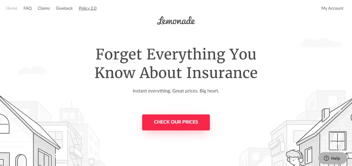 Good Content Marketing Examples Lemonade Insurance Website