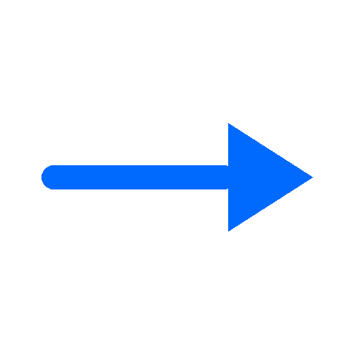 Blue right-pointing arrow on white background.