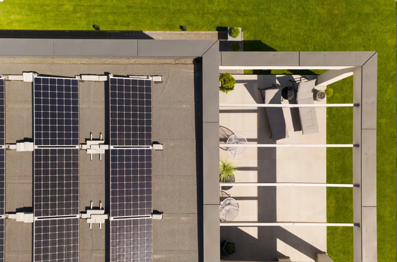 image of solar panels on rooftops