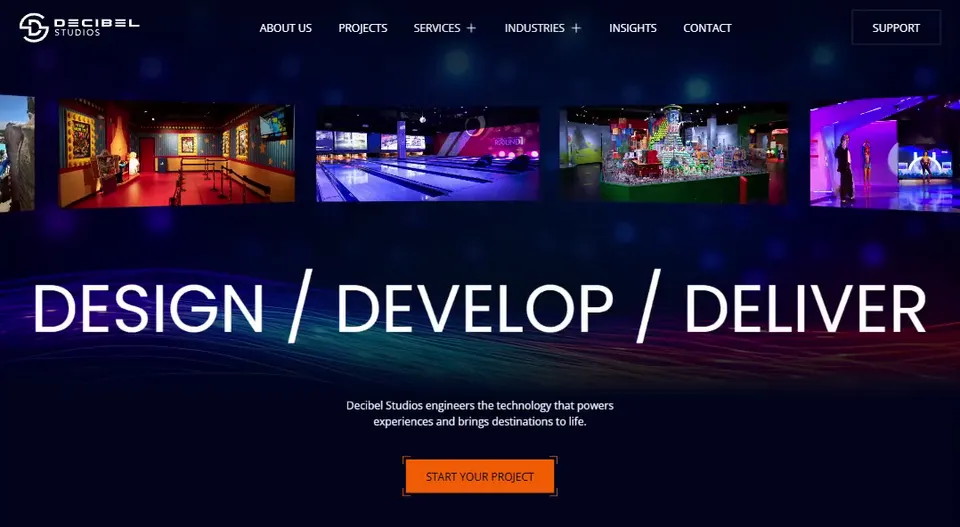 Decibel Studios desktop site, video poster