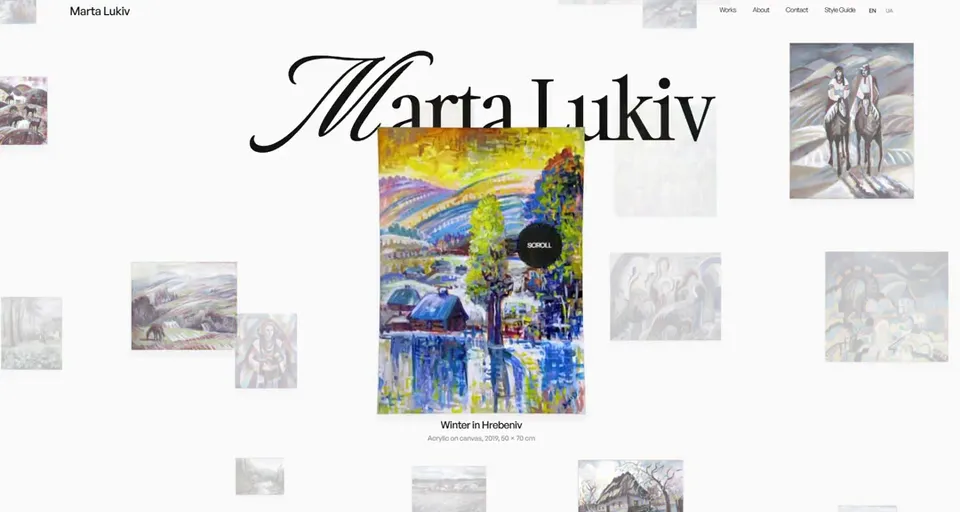 Marta Lukiv desktop site, video poster