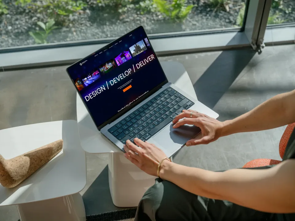 Decibel Studios website on a laptop