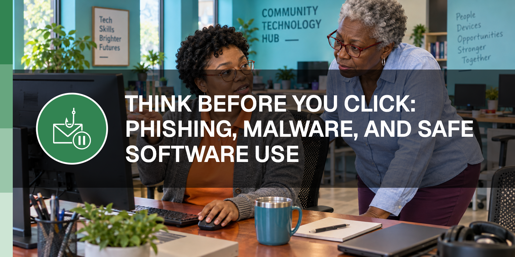 Actual General Security Awareness course artwork: Think Before You Click