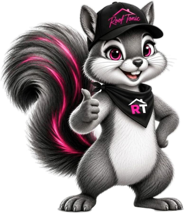 Roof Tonic squirrel giving a thumbs up