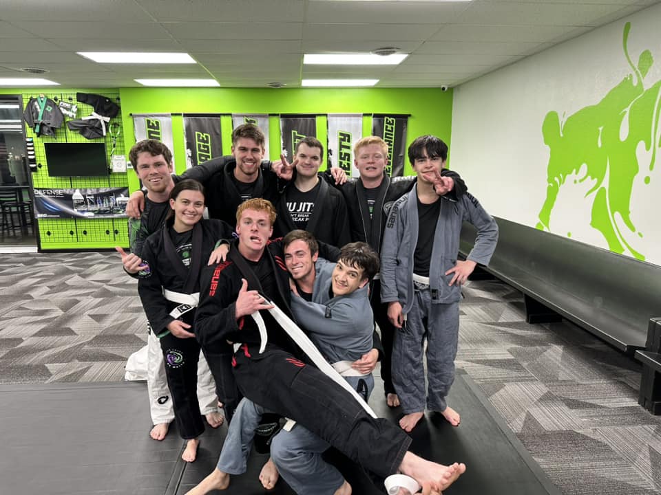Adult jiu jitsu team at Fusion Martial Arts in Bloomington, IL