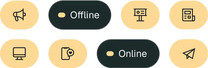 A set of four different types of buttons.
