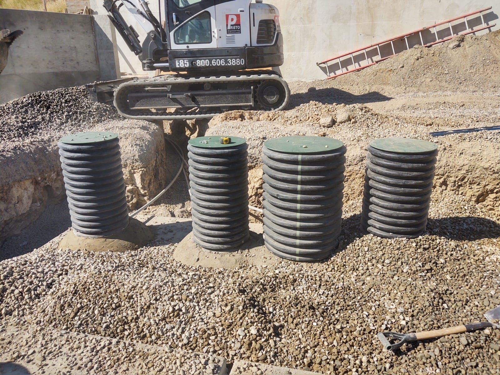 New septic system risers installed