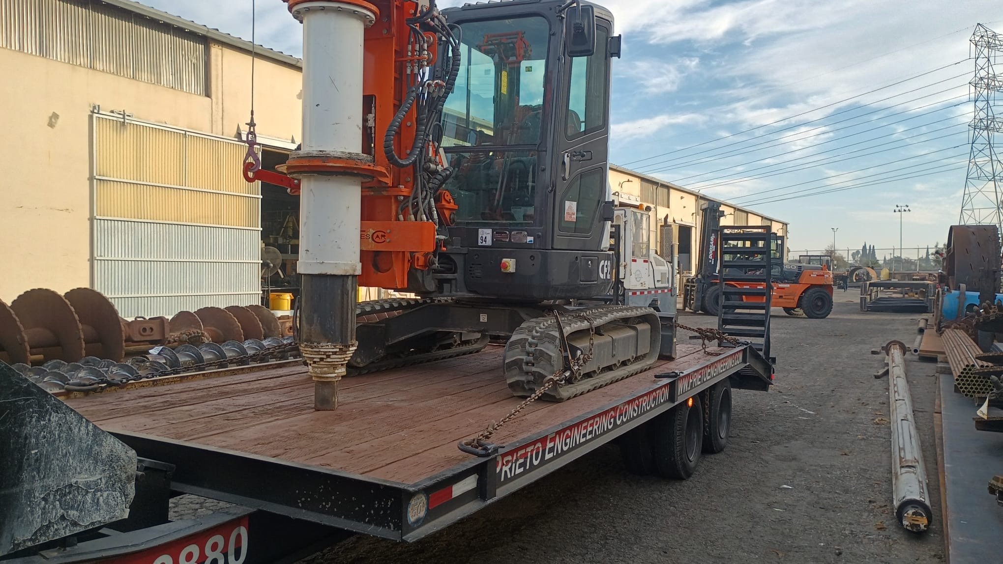 JFPEC drill rig on its trailer